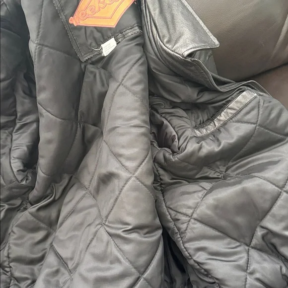 Vintage Weekends Black Genuine Leather Moto Bomber Jacket - Men's Size Medium - Picture 12 of 12